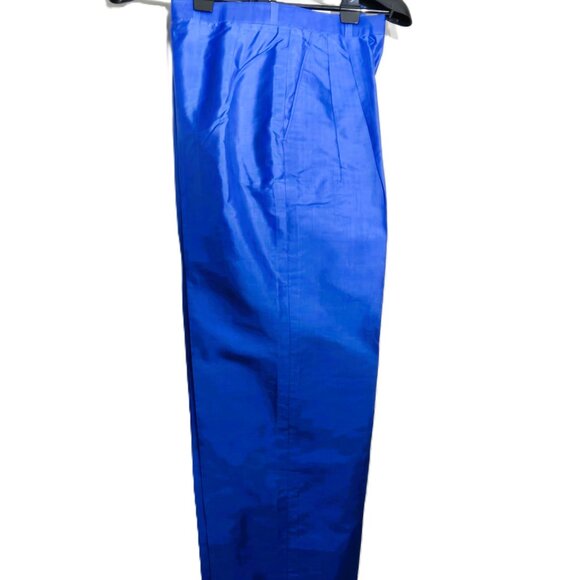 Silk Pleated Wide Leg Trousers - Picture 4 of 11